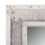 Handcrafted Boho Studded Leather Rectangle Wall Mirror - NH790413