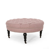 Contemporary Round Ottoman with Rolling Casters - NH558313