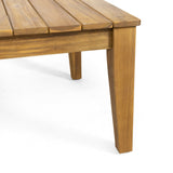 Outdoor Acacia Wood Chat Set, Teak and Beige - NH392413