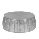Handcrafted Modern Aluminum Pumpkin Coffee Table, Silver - NH945413
