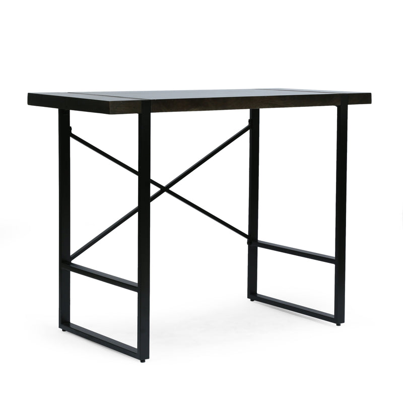 Modern Industrial Handcrafted Mango Wood Counter Height Desk, Brown and Black - NH898413