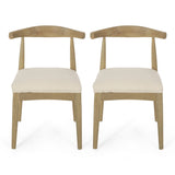 Covey Mid Century Modern Fabric Upholstered Wood Dining Chairs, Set of 2