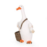 Outdoor Decorative Goose Planter, White and Brown - NH679413