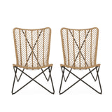 Juan Outdoor Wicker Accent Chairs, Set of 2