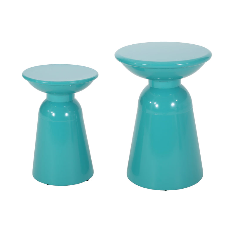Soto Outdoor Metal Side Tables, Set of 2