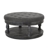 Contemporary Upholstered Round Ottoman - NH799213