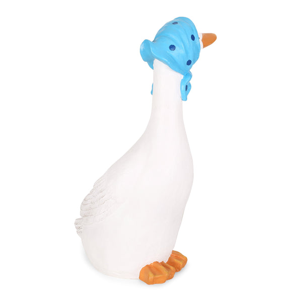Outdoor Goose Garden Statue, White and Blue - NH979413