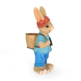 Outdoor Decorative Rabbit Planter, Blue and Brown - NH489413