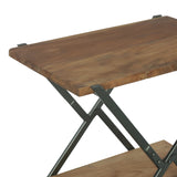 Modern Industrial Handcrafted Wood Side Table, Light Walnut and Gray - NH720513