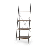 Modern Industrial 4 Shelf Etagere Ladder Bookcase - NH450413