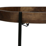 Handcrafted Modern Industrial Mango Wood Folding Tray Top Side Table - NH789313