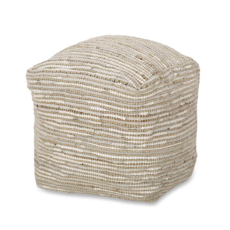 Handcrafted Boho Cube Pouf - NH428313