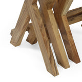 Rustic Handcrafted Acacia Wood Nested Side Tables (Set of 3), Natural - NH490513