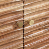 Boho Handcrafted 2 Door Acacia Wood Sideboard, Natural - NH723413