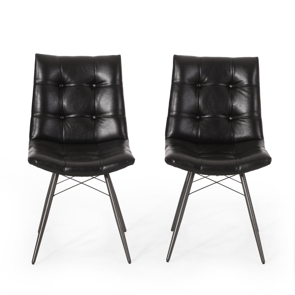 Contemporary Tufted Dining Chairs with Toothpick Legs, Set of 2 - NH84 ...