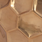 Modern Glam Handcrafted Aluminum Honeycomb Coffee Table, Brass - NH016413
