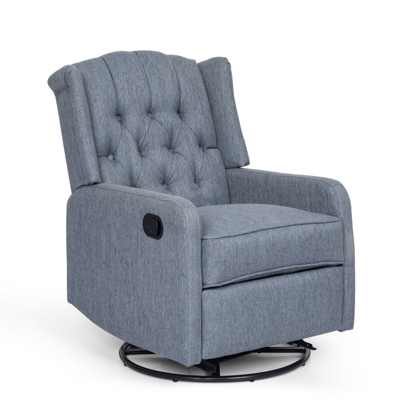 Contemporary Tufted Wingback Swivel Recliner - NH918413