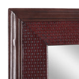 Handcrafted Boho Leather Square Wall Mirror - NH980413