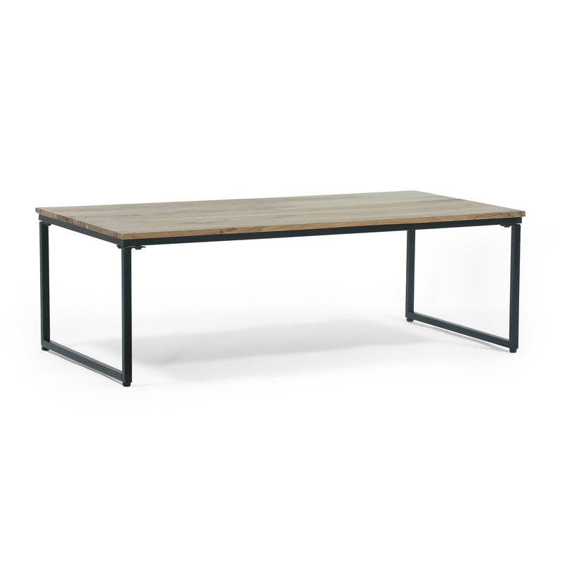 Modern Industrial Handcrafted Acacia Wood Coffee Table, Natural and Black - NH429413
