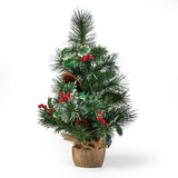 18" Pine Pre-Lit Clear LED Pre-Decorated Artificial Christmas Tree - NH735313