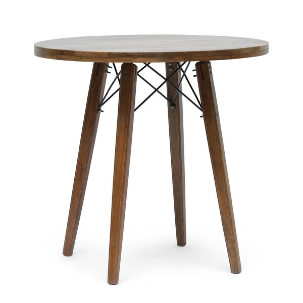 Handcrafted Boho Mango Wood Bistro Table, Natural - NH455413