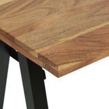Modern Industrial Handcrafted Acacia Wood Desk, Natural and Black - NH423413