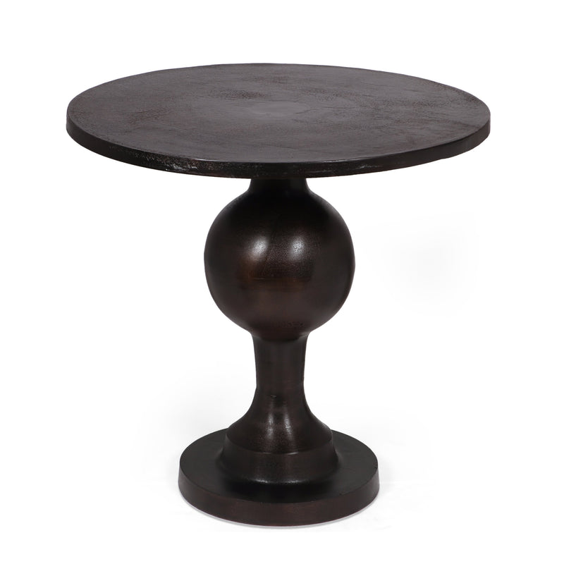 Modern Handcrafted Aluminum Round Dining Table, Raw Bronze - NH112513