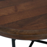 Modern Industrial Handcrafted Mango Wood Tray Top Coffee Table, Walnut Brown and Black - NH009413