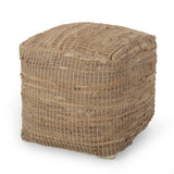 Boho Handcrafted Fabric Cube Pouf - NH114413