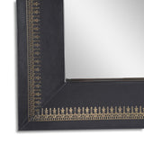Handcrafted Boho Embossed Leather Square Wall Mirror - NH190413