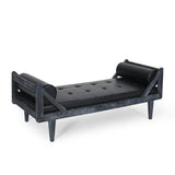 Rustic Tufted Double End Chaise Lounge with Bolster Pillows - NH171513