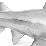 Handcrafted Aluminum Shark Figurines, Set of 2, Raw Nickel - NH475413