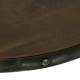 Modern Industrial Handcrafted Round Mango Wood Coffee Table, Brown and Antique Gunmetal - NH710513