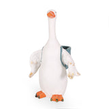 Outdoor Decorative Goose Planter, White and Blue - NH779413