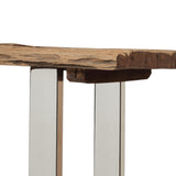 Rustic Glam Console Table with Raw Wood Tabletop - NH005313