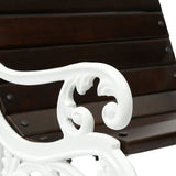 Outdoor Handcrafted Mango Wood Chair, Rustic Brown and White - NH229413
