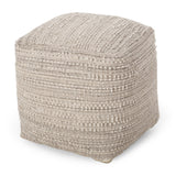 Boho Handcrafted Fabric Cube Pouf - NH604413