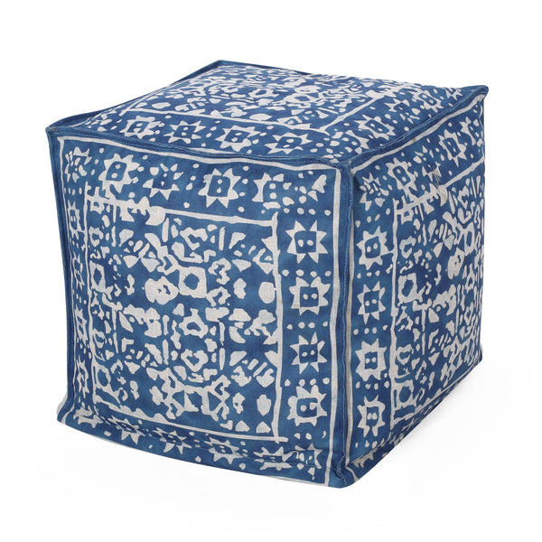 Contemporary Fabric Cube Pouf - NH707313
