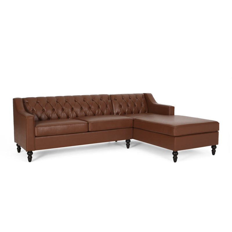 Contemporary Tufted Chaise Sectional - NH430513