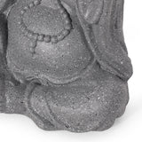 Outdoor Speak No Evil Monk Garden Statue, Stone Gray - NH463413