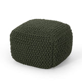 Modern Knitted Cotton Cube Pouf - NH298313