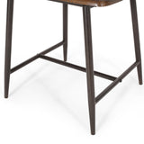 Farmhouse Spindle Back Dining Chairs, Set of 2, Dark Brown and Black - NH395413