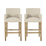 Chaparral Contemporary Fabric Upholstered Wood 30.5 inch Barstools, Set of 2