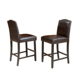 Brown Leather Counter Stools, Set of 2 - NH338203