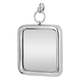 Modern Handcrafted Square Aluminum Wall Mirror, Silver - NH995413