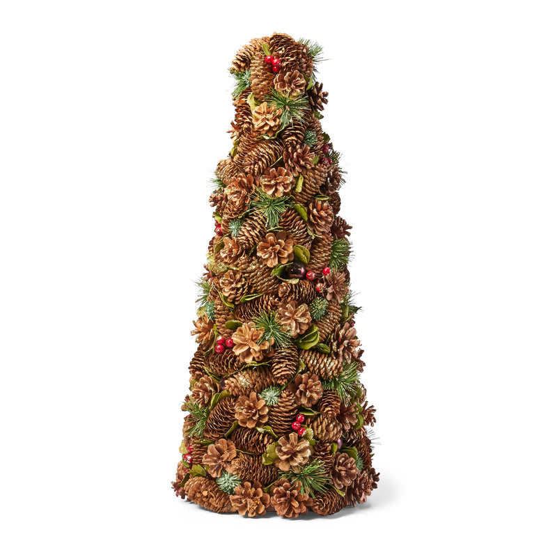 Pre-Decorated Pine Cone and Glitter Unlit Artificial Tabletop Christmas Tree - NH856313