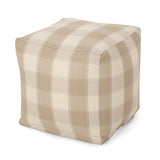 Modern Fabric Checkered Cube Pouf - NH356313