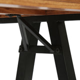 Modern Industrial Handcrafted Acacia Wood Desk, Natural and Black - NH423413