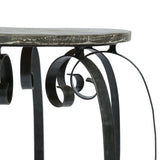 Modern Industrial Handcrafted Mango Wood Side Table, Gray and Black - NH926413
