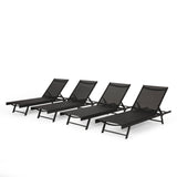 Outdoor Aluminum Chaise Lounge with Mesh Seating (Set of 4) - NH915313